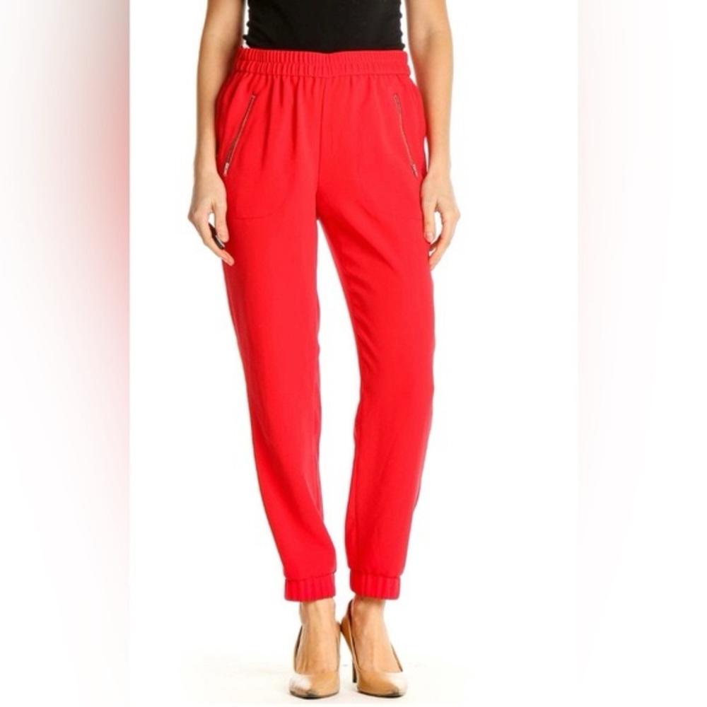 J. Crew Red Jogger trousers with Zipper Detail